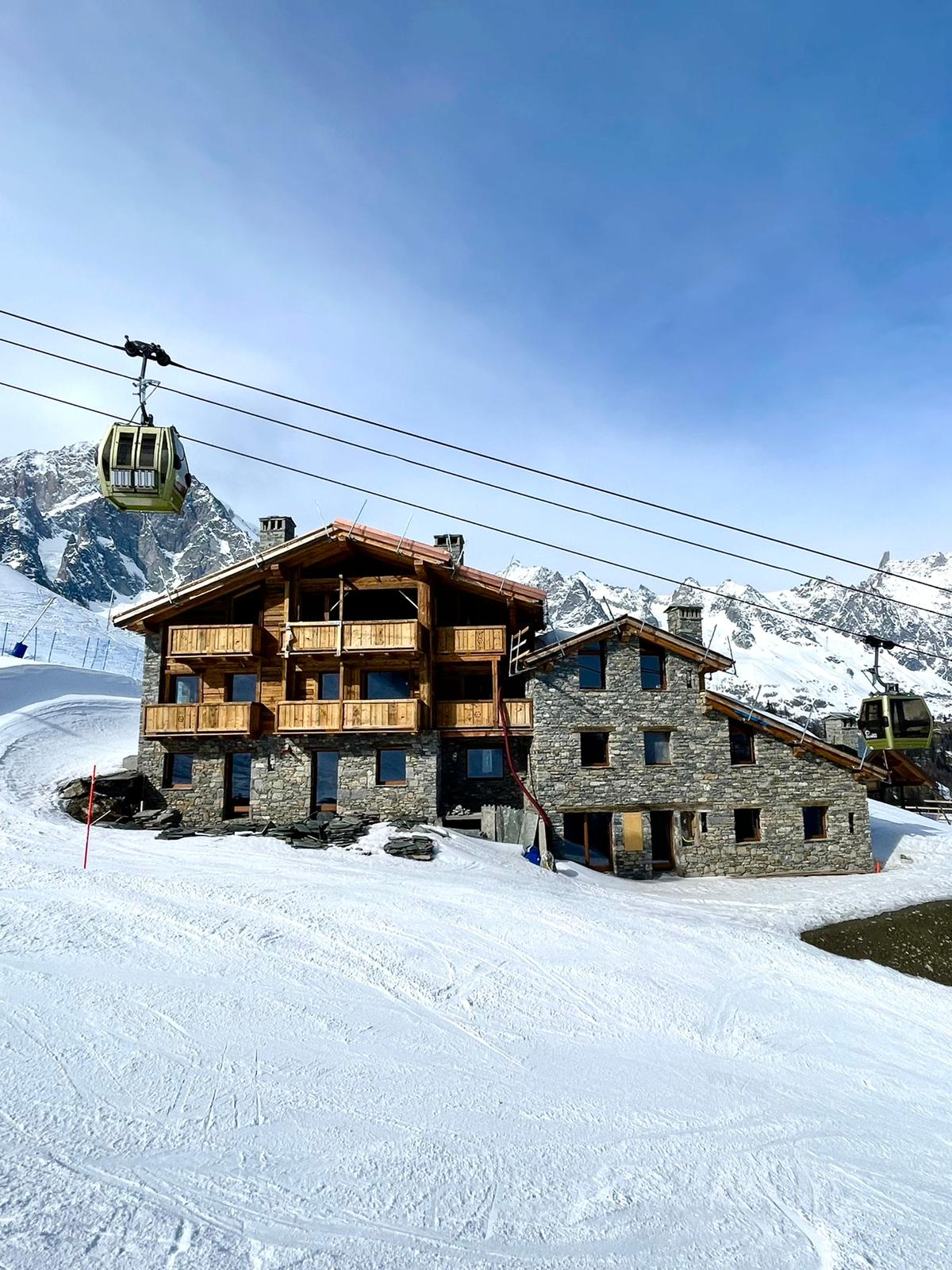 Newly built chalet on the ski slopes of Courmayeur
